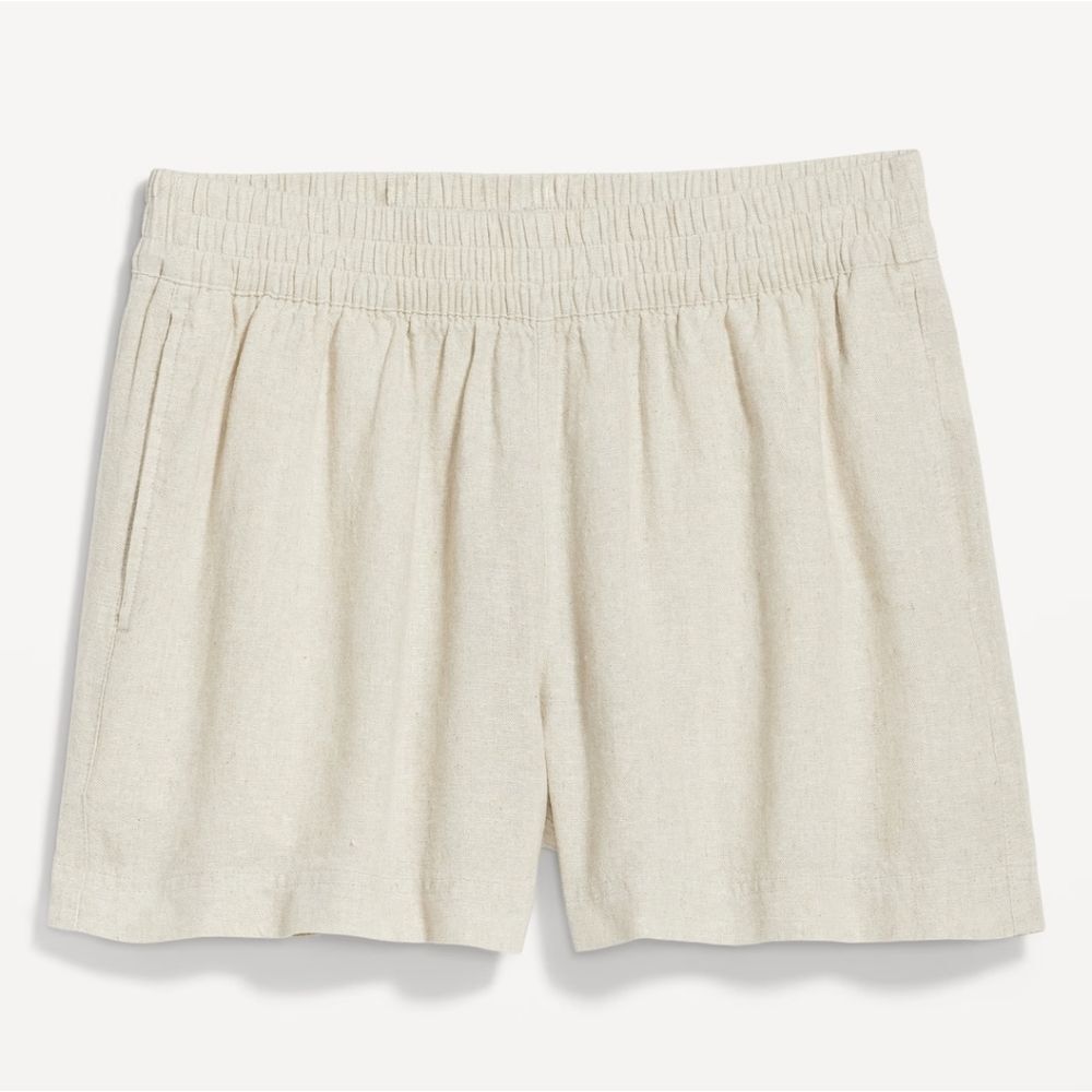 298 NWT Old Navy High-Waisted Linen-Blend Pull-On Shorts -- 3.5-inch in…